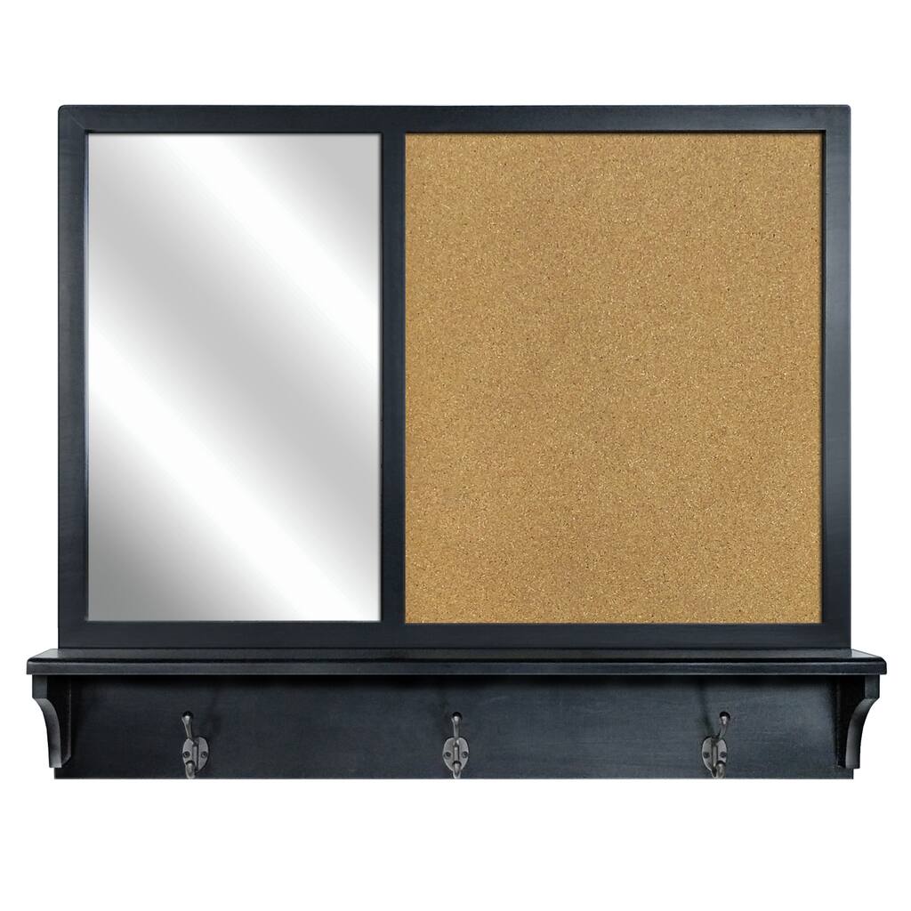 Black Wall Mirror Cork Ledge With Hooks By Ashland